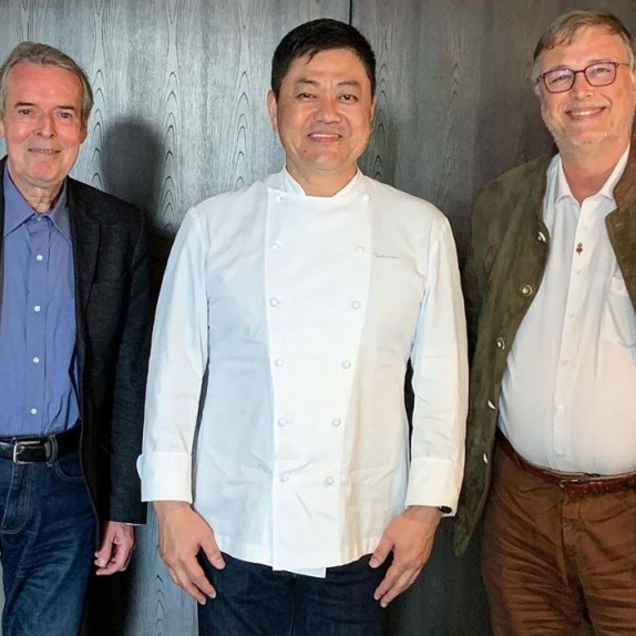 Henk de Bruin, chef Yoshihiro Narisawa and Frank Fol
