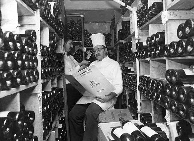 Pierre Wynants in the wine cellar of restaurant Comme chez Soi.