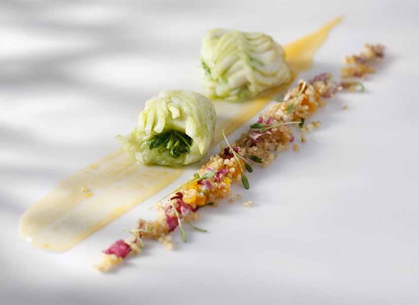 Steamed Cod with Cress, Apricot, Radicchio, Walnut, Quinoa and Légumaise® Vietnam