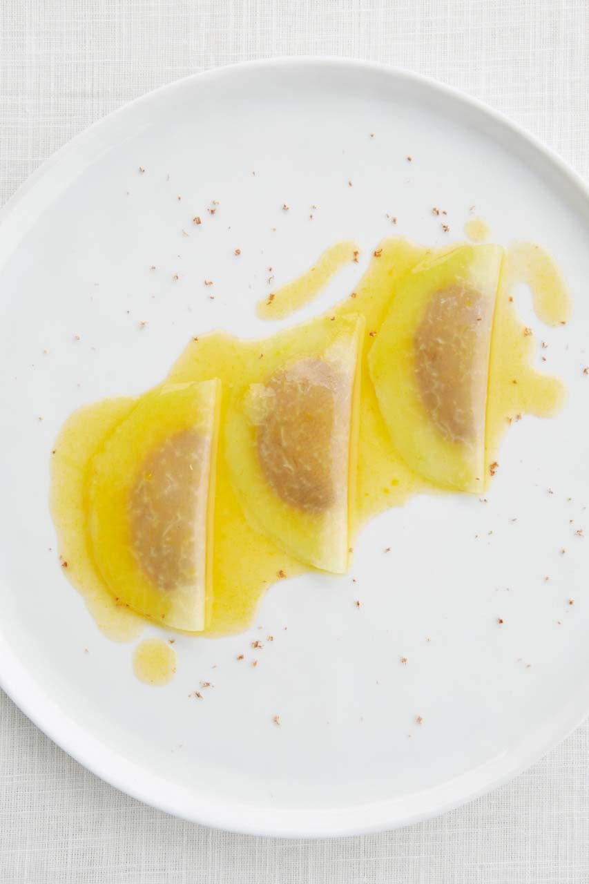 Marinated kohlrabi ravioli