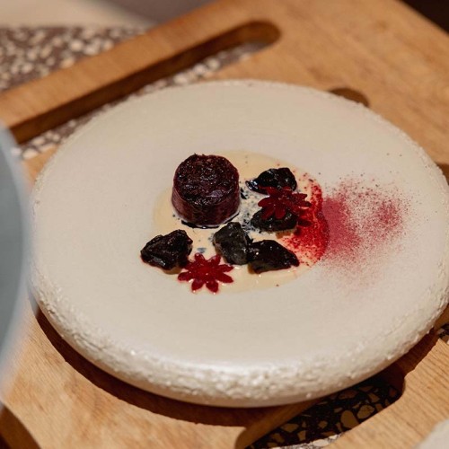 Intermediate course: Red cabbage | beetroot | black garlic gnocchi | Tomasu soy sauce