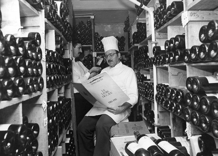 Pierre Wynants in the wine cellar of restaurant Comme chez Soi.