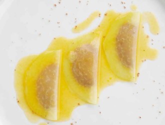 Marinated kohlrabi ravioli