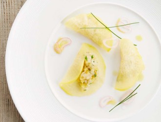 Yellow beet ravioli